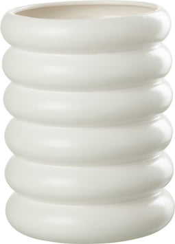 J-Line bloempot Boeien - porselein - wit - large - Ø 20 cm