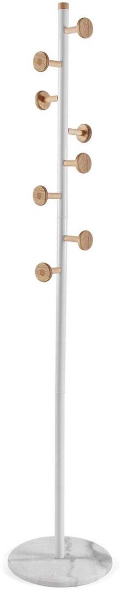 Versa - Staande kapstok - Hout Metaal 34,5 x 180 x 34,5 cm - Wit