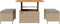 vidaXL - 3-delige - Tuinstoelset - met - Kussens - in - Beige - Poly - Rattan - en - Acacia