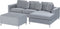 OSLO - Hoekbank met ottomaan - Grijs - Linkerzijde - 270 cm - Fluweel