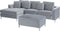 OSLO - Hoekbank met ottomaan - Grijs - Rechterzijde - 270 cm - Fluweel