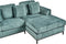 OSLO - Hoekbank met ottomaan - Groenblauw - Linkerzijde - Fluweel