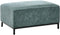 OSLO - Hoekbank met ottomaan - Groenblauw - Linkerzijde - Fluweel
