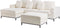 OSLO - Hoekbank met ottomaan - Wit - Rechterzijde - Bouclé
