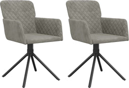 vidaXL - Eetkamerstoelen - draaibaar - 2 - st - fluweel - lichtgrijs