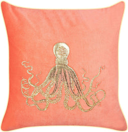 OSMUNDEA - Sierkussen - Rood - 45 x 45 cm - Fluweel