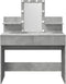 vidaXL - Kaptafel - met - LED-verlichting - 100x40x130 - cm - betongrijs