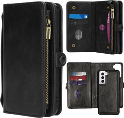 iMoshion Hoesje Geschikt voor Samsung Galaxy S21 Hoesje Met Pasjeshouder - iMoshion 2-in-1 Wallet Bookcase - Zwart