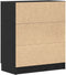 vidaXL - Zwart - Eiken - Dressoir - 60x30x70 - cm - Gemaakt - van - Hout