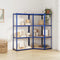 vidaXL - Opbergrek - 4-laags - 2 - st - staal - & - bewerkt - hout - blauw