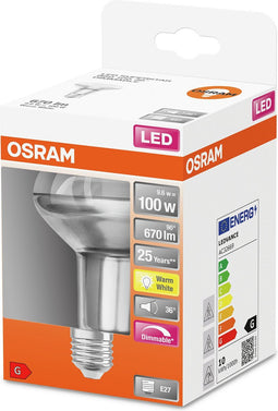 OSRAM 4058075433281 LED-lamp Energielabel G (A - G) E27 Reflector 9.6 W = 100 W Warmwit (Ø x l) 80 mm x 113 mm 1 stuk(s)