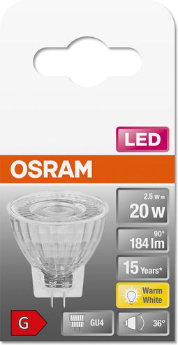 OSRAM 4058075433403 LED-lamp Energielabel G (A - G) GU4 Reflector 2.5 W = 20 W Warmwit (Ø x l) 35 mm x 38 mm 1 stuk(s)
