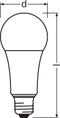 OSRAM 4058075433847 LED-lamp Energielabel E (A - G) E27 Peer 20 W = 150 W Warmwit (Ø x l) 70 mm x 141 mm 1 stuk(s)