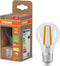OSRAM Energy Class LED-lamp in klassieke gloeilampvorm, 3,8 W / 806 lm, EEK A, warm wit licht (2700 K), CRI 80, gemaakt van helder gekleurd loodvrij glas, E27 fitting, IP20, 60 mm diameter, dimbaar .