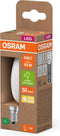 OSRAM Energy Class LED-lamp in klassieke mini-kaarsvorm, 3,8 W / 806 lm, EEK A, warm wit licht (2700 K), CRI 80, gemaakt van mat loodvrij glas, E14 voet, IP20, 35 mm diameter.
