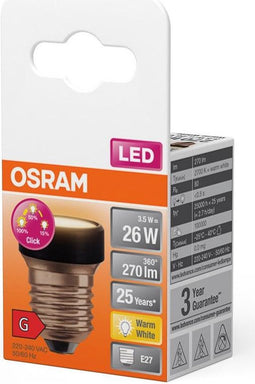 Osram LED Plat Lamp LED E27 Special Mat 3.5W 270lm - 827 Zeer Warm Wit | 3-Staps Dimbaar - Vervangt 25W