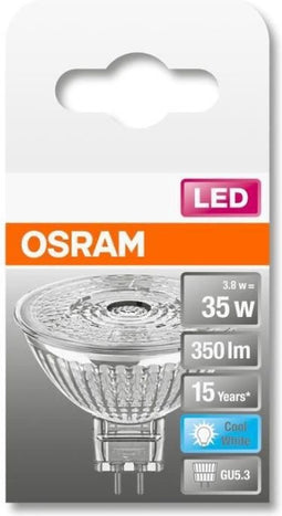 OSRAM LED reflectorlamp - Lampvoet: GU5.3 - Koel wit - 4--- K - 3,8- W - LED STAR MR16 12 V