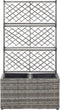 vidaXL - Latwerkplantenbak - verhoogd - met - potten - 83x30x130 - cm - rattan - bruin