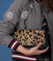 Legend Falerna - Schoudertas - Ponyhair panterprint - Zwart