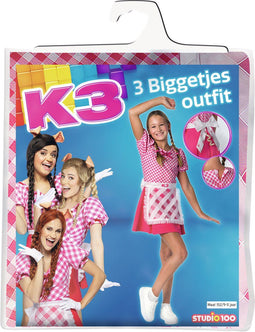 K3 - De 3 Biggetjes - Verkleedjurk met krulstaartje - Roze - Maat 152 (9-11 jaar)