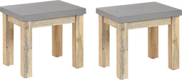 OSTUNI - Tuinstoel set van 2 - Grijs - Vezelcement