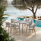 tectake® Set van 2 Tuinstoelen Manacor - Tuinstoel Rope-Design - Weerbestendig Acaciahout Grijs/Beige (2 stuks)