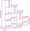 vidaXL - Kamerscherm - / - boekenkast - 131,5x29x131,5 - cm - hout - gerookt - eiken