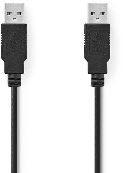 Nedis CCGB60000BK20 - USB A naar USB A Kabel - 200cm - Zwart