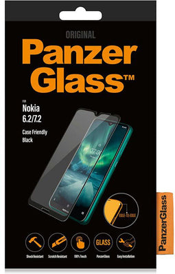 PanzerGlass Case Friendly Gehard Glas Screenprotector Geschikt voor Nokia 7.2 - Zwart