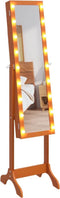 vidaXL - Spiegel - vrijstaand - met - LED's - 34x37x146 - cm
