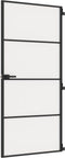 vidaXL - Binnendeur - smal - 93x201,5 - cm - gehard - glas - en - aluminium - zwart