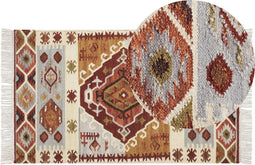 Beliani PROSHYAN - Kelim vloerkleed - Multicolor - Wol