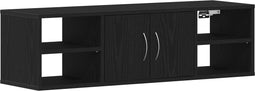 vidaXL - Wandplank - Zwart - Eiken - 140x41x75 - cm - Bewerkt - Hout