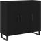 vidaXL - Sideboard - met - 3 - Deuren - Zwart - Eiken - 90x34x80 - cm - Geengineerd - Hout