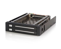 Startech.com HSB220SAT25B - 2-Bay 2,5 inch Hot-Swappable SATA Mobile Rack Backplane - Zwart