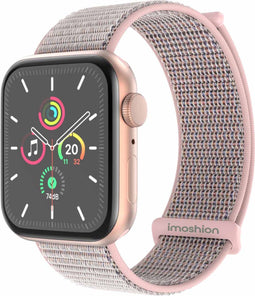 imoshion Nylon⁺ bandje - Geschikt voor Apple Watch 1, 2, 3, 4, 5, 6, 7, 8, 9, 10, SE, Ultra (2) - 44/45/46/49 mm - Roze - One Size