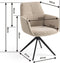 Furnihaus Milou - Draaibare Eetkamerstoel - Armleuning 360° draaifunctie - Beige