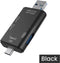 OTG- Sd Tf Card Reader - 480Mbps - High-Speed Transmissie Adapter - Usb Flash Drive Adapter - Type C - Usb 2.0 micro Usb Kaartlezer - zwart