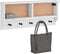 vidaXL - Wandkapstok - SANDNES - wit - 87x12x35 - cm - massief - grenenhout