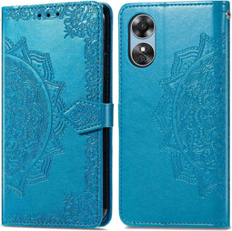 iMoshion Hoesje Geschikt voor Oppo A17 Hoesje Met Pasjeshouder - iMoshion Mandala Bookcase - Turquoise
