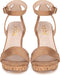 POSH by Poelman SUVI - Dames Sandalen met Blokhak - Imitatiesuède - Cognac - Maat 37
