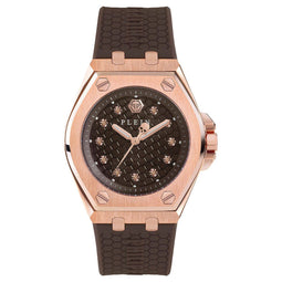 Philipp Plein Plein Extreme Lady - Dames Horloge - Swarovski kristallen - Bruin met roségoud