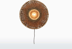 GOOD&MOJO Wandlamp Bali - Bamboe/Zwart - Ø44cm - Binnen Scandinavisch,Bohemian