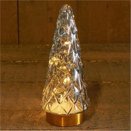 Anna's Collection - GLAZEN BOOM GRIJS MET GOUDEN VOET 10.5X24.5CM 3...