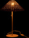 J-Line tafellamp - metaal/rotan - wit/naturel