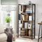 O'DADDY® - Boekenkast - Industrieel ontwerp - 74 x 30 x 150 cm - Vintage bruin - Zwart metaal