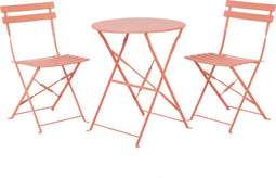 FIORI - Bistroset voor 2 - Koraalrood - Staal