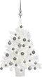 vidaXL - Kunstkerstboom - met - verlichting - en - kerstballen - 65 - cm - wit