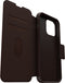 Otterbox - Geschikt voor iPhone 15 Pro Max - Strada Case leren bookcase hoesje - Bruin + Lunso Screenprotector