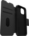 Otterbox - Geschikt voor iPhone 15 - Strada Case leren bookcase hoesje - Zwart + Lunso Screenprotector